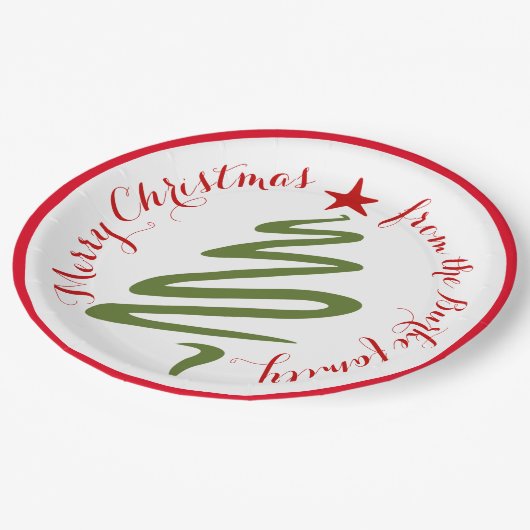 Abstrakte Weihnachtsbaumplatte Pappteller (Schrägansicht)