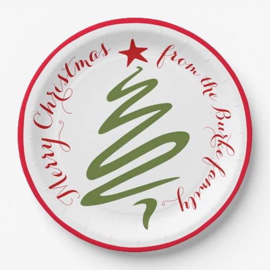 Abstrakte Weihnachtsbaumplatte Pappteller (Vorderseite)