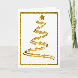 Abstrakte Weihnachtsbaumstars Kontur Custom Feiertagskarte