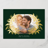 abstrakte Weihnachtsbotanicals-Foto Folien Feiertagskarte (Vorderseite)