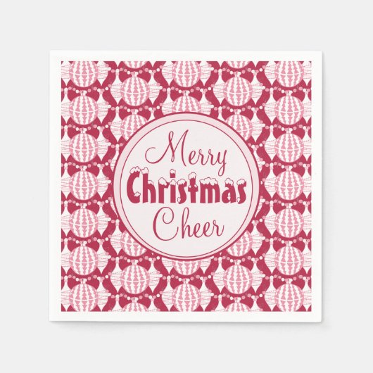 Abstrakte Weihnachtsbrillen, rot und weiß, mit Sch Serviette (Vorderseite)