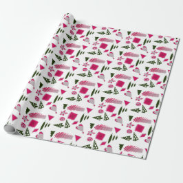 Abstrakte Weihnachtsdesigns in Rosa und Rosa Geschenkpapier
