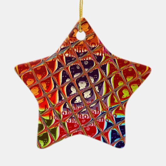 Abstrakte Weihnachtsfarbensammlung. Keramik Ornament (Vorne)