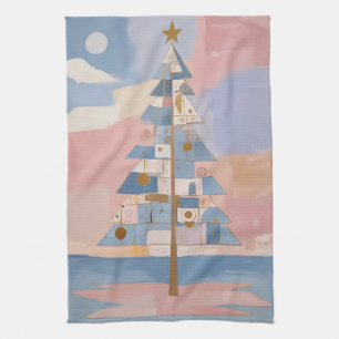 Abstrakte Weihnachtsgeometrie Geschirrtuch
