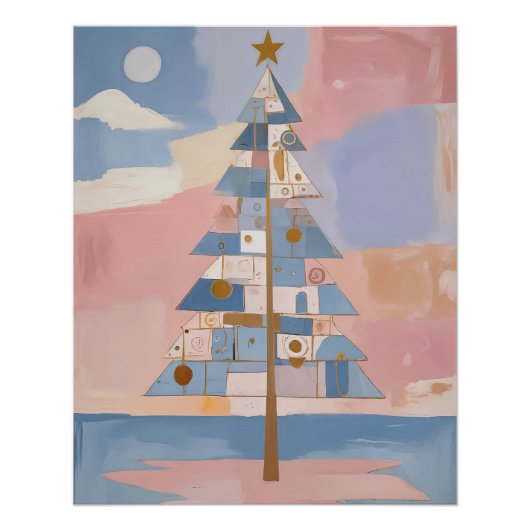 Abstrakte Weihnachtsgeometrie Poster (Vorderseite)
