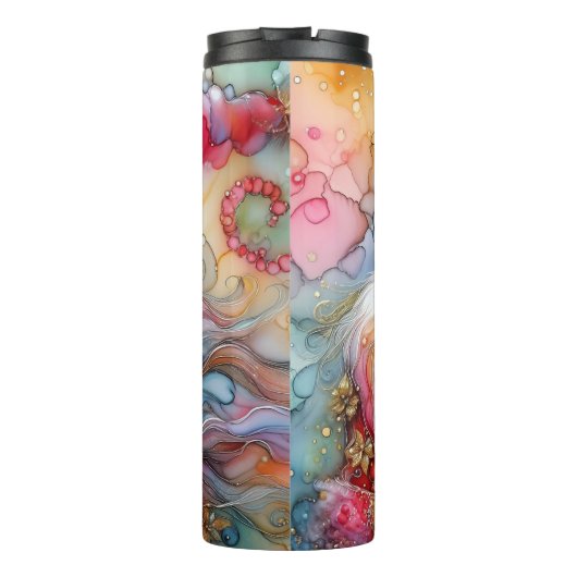 Abstrakte Weihnachtsgeschichte Thermosbecher (Rückseite)