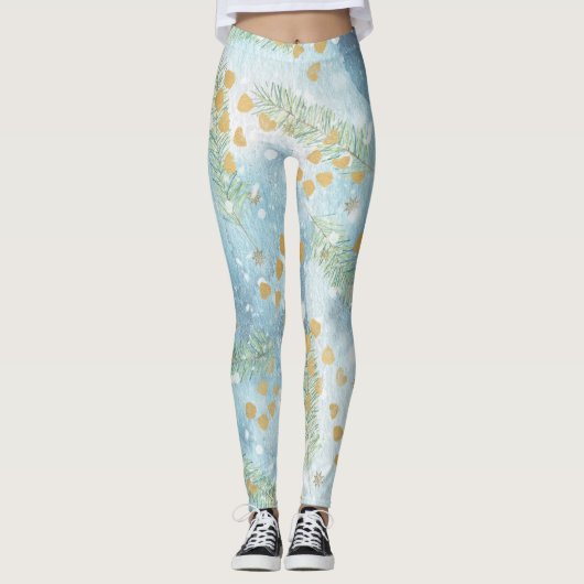 Abstrakte Weihnachtskunst Leggings (Vorderseite)