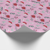 Abstrakte Weihnachtsmannmützen Winter Berry Modern Geschenkpapier (Ecke)