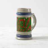 abstrakte Weihnachtsmuster Bierglas (VorderseiteRechts)