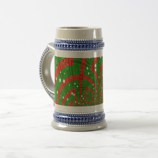 abstrakte Weihnachtsmuster Bierglas (Vorderseite Links)