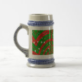 abstrakte Weihnachtsmuster Bierglas (Links)