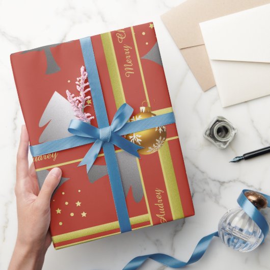 Abstrakte Weihnachtszeitung mit Text Geschenkpapier (Schenken)