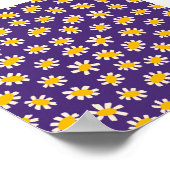 Abstrakte Weiß- und Gelbblumen Kunst Poster (Ecke)