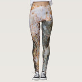 Abstrakte, weiße Grungelform Leggings (Vorderseite)