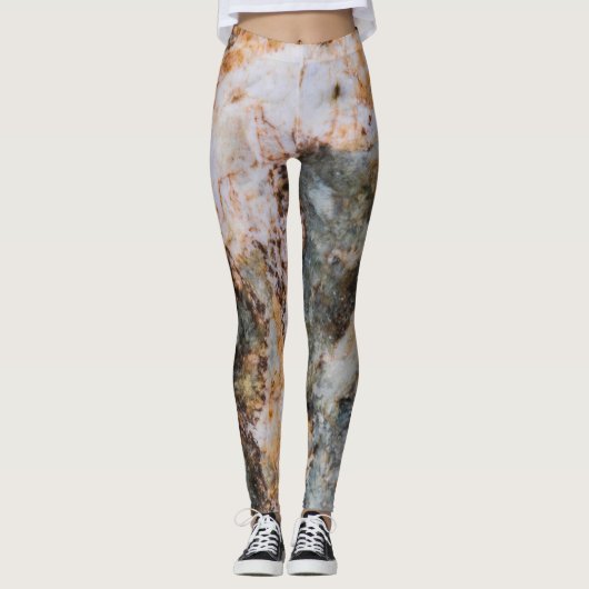 Abstrakte, weiße Grungelform Leggings (Vorderseite)