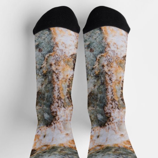 Abstrakte, weiße Grungelform Socken (Oben)