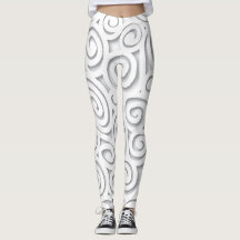 Abstrakte weiße Rolle-Leggings