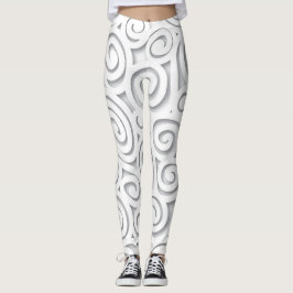 Abstrakte weiße Rolle-Leggings Leggings