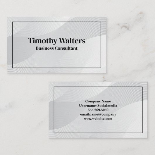 Abstrakte weiße Streifen Gradient Vector Hintergru Visitenkarte (Vorne/Hinten)