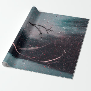 Abstrakte, weiße und blaue Malerei Geschenkpapier