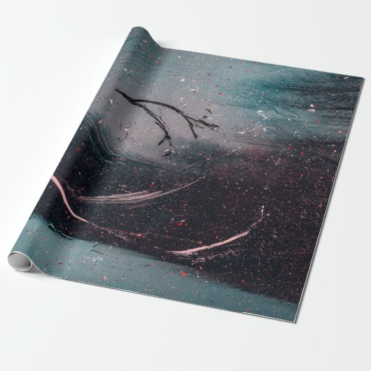 Abstrakte, weiße und blaue Malerei Geschenkpapier (Ungerollt)
