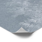 Abstrakte, weiße und blaue Malerei Poster (Ecke)