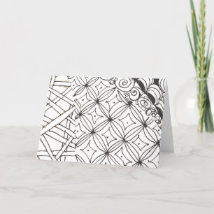 Abstrakte, weiße und schwarze Designs beachten. Dankeskarte