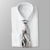 Abstrakte, weiße und schwarze Flecken Krawatte (Gebunden)