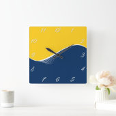 Abstrakte Welle, modern, einfach, elegant Quadratische Wanduhr (Zuhause)