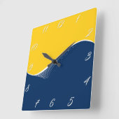 Abstrakte Welle, modern, einfach, elegant Quadratische Wanduhr (Winkel)