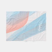 Abstrakte Welle Rosa blauer Name Fleecedecke (Vorderseite (Horizontal))