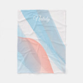 Abstrakte Welle Rosa blauer Name Fleecedecke (Vorderseite)
