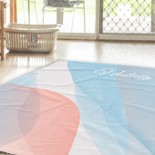 Abstrakte Welle Rosa blauer Name Fleecedecke