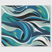 Abstrakte Welle von Baumwollanniversary-Geschenke Geschenkpapier (Flach)