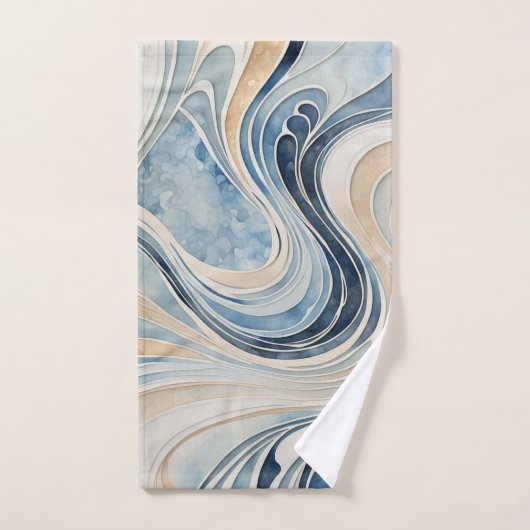 Abstrakte Wellen 3 Badetücher Badhandtuch Set (Handtuch)
