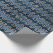 Abstrakte Wellen auf blau Geschenkpapier (Ecke)
