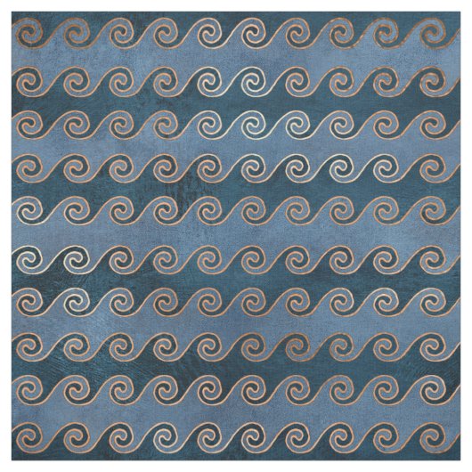 Abstrakte Wellen auf blau Stoff (Muster)