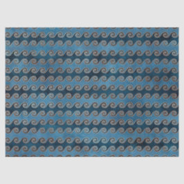 Abstrakte Wellen auf blauem Dekor Seidenpapier