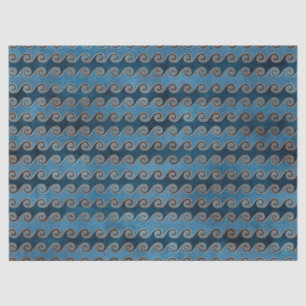 Abstrakte Wellen auf blauem Dekor Seidenpapier