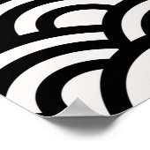 Abstrakte Wellen, Bögen, schwarze und weiße Linien Poster (Ecke)
