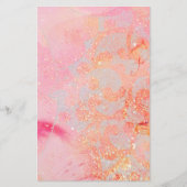 ABSTRAKTE WELLEN,GOLDORANGE GLITZERN,WIRBEL BRIEFPAPIER (Vorderseite)