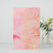 ABSTRAKTE WELLEN,GOLDORANGE GLITZERN,WIRBEL BRIEFPAPIER (Stehend Vorderseite)