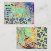 ABSTRAKTE WELLEN, GOLDSCHALTFLÄCHE PFLANZE, BLUMEN VISITENKARTE (Vorne/Hinten)