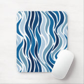 Abstrakte Wellen in Blau Mousepad (Mit Mouse)