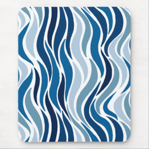 Abstrakte Wellen in Blau Mousepad