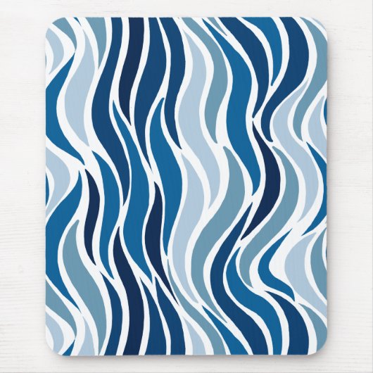 Abstrakte Wellen in Blau Mousepad (Vorne)