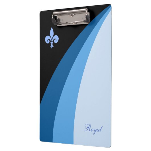 Abstrakte Wellen in blauen Farbtönen und Lilie Klemmbrett (Links)