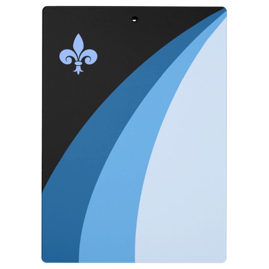 Abstrakte Wellen in blauen Farbtönen und Lilie Klemmbrett (Rückseite)