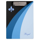 Abstrakte Wellen in blauen Farbtönen und Lilie Klemmbrett (Vorderseite)