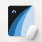 Abstrakte Wellen in blauen Farbtönen und Lilie Mousepad (Mit Mouse)